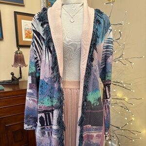 Aldo Martins x Anthropologie Art Jacquard Fringe Coatigan – NWT – Size M